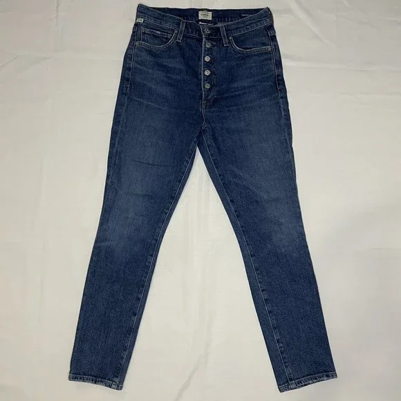 Citizens of Humanity Premium Exposed Fly Olivia High Rise Slim Ankle Jeans Sz 26 - Picture 2 of 12